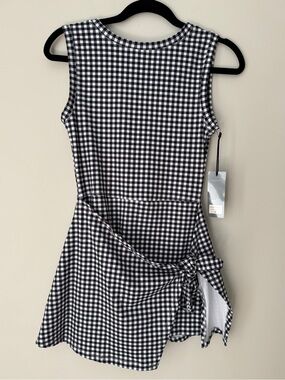 Kimberly C Black and White Gingham Tie-Waist Dress - Tennis, Golf, Active